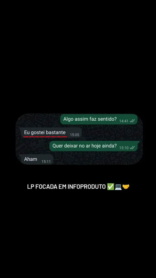 Depoimento de cliente no WhatsApp