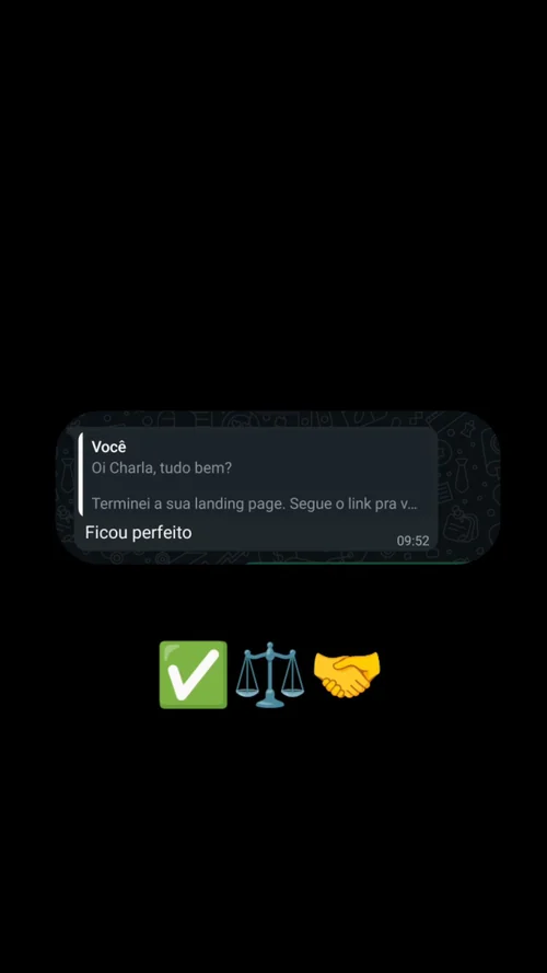 Depoimento de cliente no WhatsApp